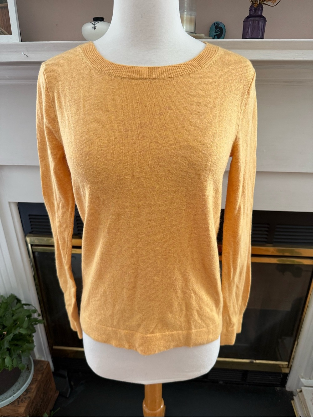J. Crew Classic Crewneck Teddie Lightweight Sweater in Golden Yellow size XS